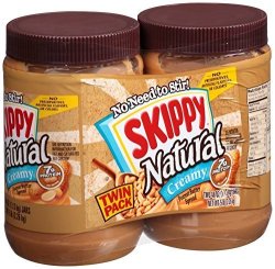 Skippy Peanut Butter Natural Creamy Twin Pack 40 Oz Each
