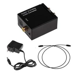 Optical To Analog Audio Converter Digital Optical Toslink Spdif Coaxial Coax To Analog Rca L r And 3.5MM Stereo Audio Converter Adapter Support 24BIT