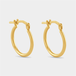 Yellow Gold & Sterling Silver Hoop Earrings
