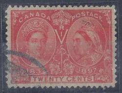 Canada 1897 Qv Jubilee 20c Very Fine Used