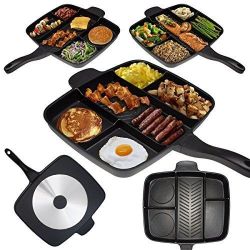 Master Pan Divided Frying Pan For All-in-one Cooked Breakfast And More 32X38CM