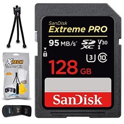 Sandisk Extreme Pro 128GB Sd Memory Card + Xtech Starter Kit For Canon Cameras Including Canon Powershot SX730 Hs SX620 Hs SX720 Hs SX710
