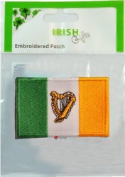 Iluv Ireland Tricolour Harp Flag Patch