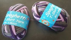 Spaghetti T-Shirt Yarn - Purple And Grey Mix - Sold Per Meter