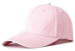 Edoneery Men Women 100% Cotton Adjustable Washed Twill Low Profile Plain Baseball Cap Hat Pink