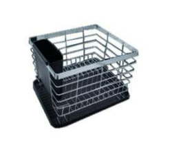 Classic Dish Rack With Utensil Holder And Drain Plate - Chrome