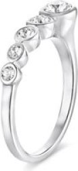 Waterfall Sterling Silver Ring With Swarovski Crystals N