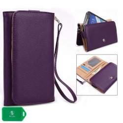 Microsoft Lumia 950 Microsoft Lumia 950 XL Microsoft Lumia 640 XL Phone Case Wallet With Credit Card cash Holder Electric Purple