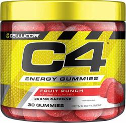 Cellucor C4 Gummies Daily Pre Workout Energy Gummy Chews With 200MG Caffeine Energy Booster With Beta Alanine & Fast-acting Carbohydrates Fruit Punch 30 Gummies