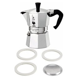 Bialetti Moka Express Aluminum 6 Cup Stove-top Espresso Maker With Replacement Filter And Gaskets