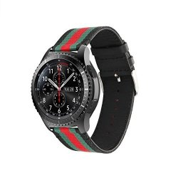 Huanlong Samsung Gear S3 Watch Band 22MM Nylon Style Leather Sports Replacement Strap For Samsung Gear S3 Nylon Black
