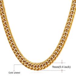 U7 Hip Hop Chains For Men Jewelry Whole Yellow ... - 9MM Gold Plated 26 Inches United States