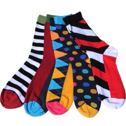Colorful Dress Socks 5 Pairs Lot No Gift Box - GROUP3