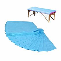Eoper 20 Pieces Disposable Sheets Spa Bed Sheet Table Cover Non-woven Mattress Protector For Massage Beauty Spa Tattoo Physiotherapists Chiropractors 70.8X 31.5INCH Blue