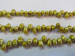 Goldish Topdrilled Freshwater Pearls-36cm String
