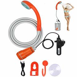 Titivate Portable Showers Camping Shower Camping Shower With Submersible Pump Portable Outdoor Shower Water Pump For Camping Orange