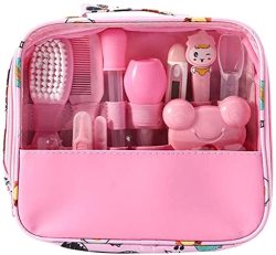BABY CARE Kit 13PCS SET Newborn Grooming Set With Storage Case Essential Healthcare Accessories For Travelling Home Pink