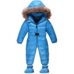 2 To 5 Years Boys Winter Jumpsuit - Sky Blue 3t