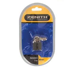 Padlock Zenith Iron 20MM Carded - 5 Pack