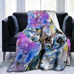 Plush Flannel Plush Blankets 50"X40" Chihuahua Dog Pet Puppy Abstract Animal Watercolor Painting Throw Blanket For Spring Kitchen Super Cozy And Large Anti-static
