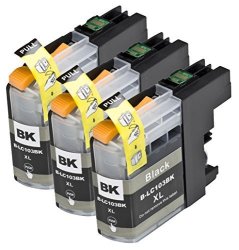 Blake Printing Supply Compatible Ink Cartridge Replacements For Brother LC101 LC103 LC105 3 Pack Black