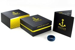 Anchor Silicone Wedding Ring For Men With Exclusive Gift Box - Award-winning Safe And Versatile Wedding Bands Designed For Your Active Lifestyle Navy Blue XXL