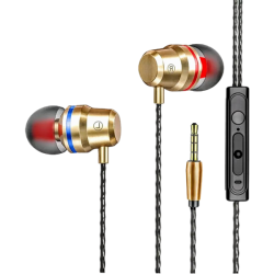 Metal Noise Cancelling Wired In Ear Headphones Earphones With MIC
