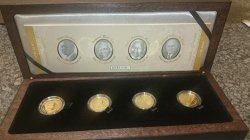 4 X 1 4OZ South African Nobel Laureates Gold Proof Set.