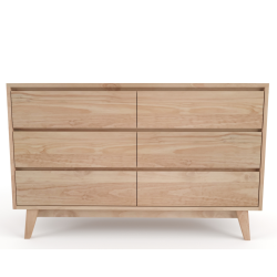 Cooper Chest Of 6 Drawers - Pine In Chestnut Finish