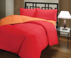 Bianca Red & Orange Premium Filled Double Reversible Carlson Comforter Cotton BIA-DVC2C