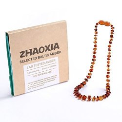 Baltic Amber Teething Necklace For Baby Cognac 13 Inches