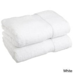 White Wasatch Company Q Tees Turkish Bamboo Bath Sheets Towels 2 Piece Set 35x70