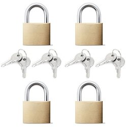 Arology 2 Sets Of 2 Pack Brass Padlock Total 4 Padlocks 25MM With 2 Keys Each Lock Safety And Secure Luggage Carry On Suitcase Bags Gate Door Toolbox