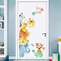 Cartoon Animals Wall Stickers Diy Children Mural Decals For Kids Rooms Baby Bedroom Wardrobe Door Decoration