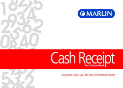 Marlin A6L Duplicate Pen Carbon Book - Cash Receipt - Pack Of 5