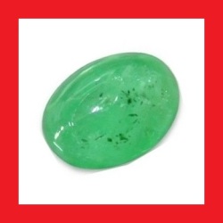 Natural Emerald - Green Oval Cabochon - 0.195cts