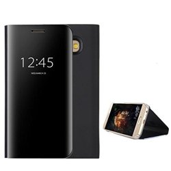 For Samsung Galaxy A7 Case Ounice Smart Mirror Shiny View Case Flip Hard Case Cover For Samsung Galaxy A7 Black