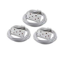 5M Extension Cord With A Two-way Multi-plug Extension Lead Bulk 3 Pack