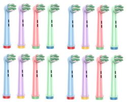 Oral-b Compatible Colourful Toothbrush Heads For Kids - 16 Pack