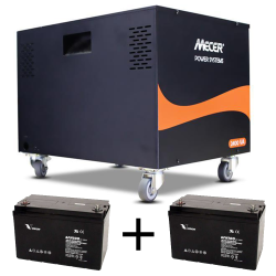 Mecer 2.4KVA 2400VA 1440W Inverter Trolley With 2X 100AH Deep Cycle Agm Batteries BBONE-024S+ Kit