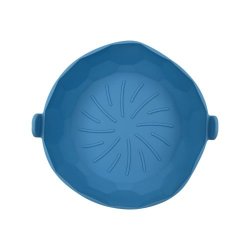 Non-stick Re-usable MINI Silicone Air Fryer Tray With Smiley Face - Blue
