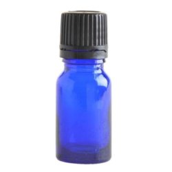 10ML Blue Glass Bottle With Slow Flow Dropper Cap - Black