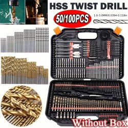 50PCS Titanium-coated High-speed Steel Drill Bit Set - Versatile Power Tool Accessories For Diy & Home Projects