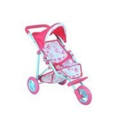 Pink 3 Wheel Jogger Dolls Stroller Pram