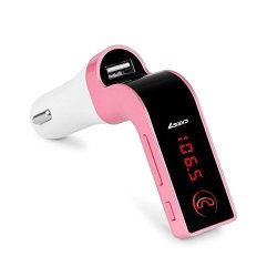 Soropin Bluetooth Car MP3 Car Bluetooth With USB MP3 Player Flash Drives Card Pink