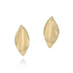 Organic Small Leaf Earrings - 18KT Yellow Gold Vermeil