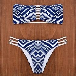 P&j 2017 Sexy Swimsuit Bandeau Push Up Bikini Set Reversible Print Swimwear Brazi... - SJ15286F0 L