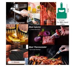 40 Piece Heavy Duty Braai Bbq Grill Utensil Tool Set With Thermometer Tong Mats
