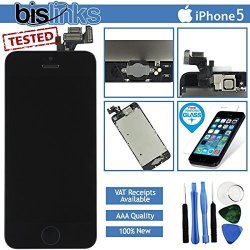 Bislinks Black Iphone 5 Screen Replacement Lcd Digitizer Touch Home Button Camera Tools