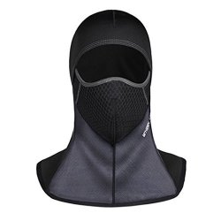 Wind Proof Balaclava Face Mask Mens Women Ski Mask For Cycling Motorcycling Riding Lycra Polar Fleece Black